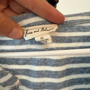 Women’s June and Delancey Striped dress medium midi dress blue and white office